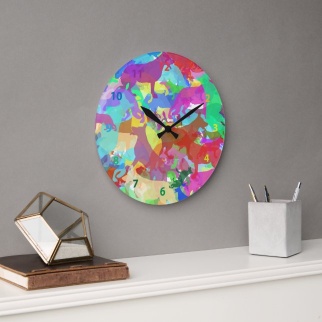 German Shepherd round  Large Clock (Office)