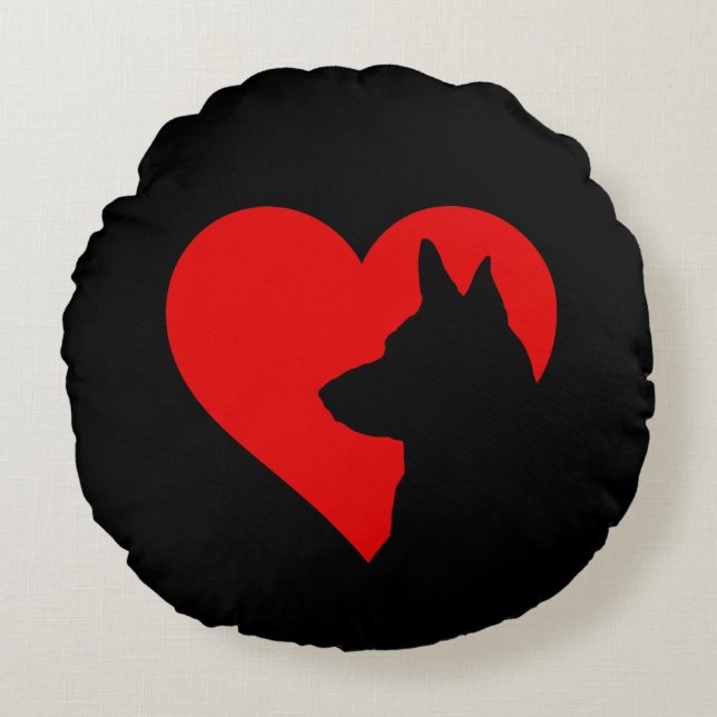 German Shepherd     Round Pillow (Front)