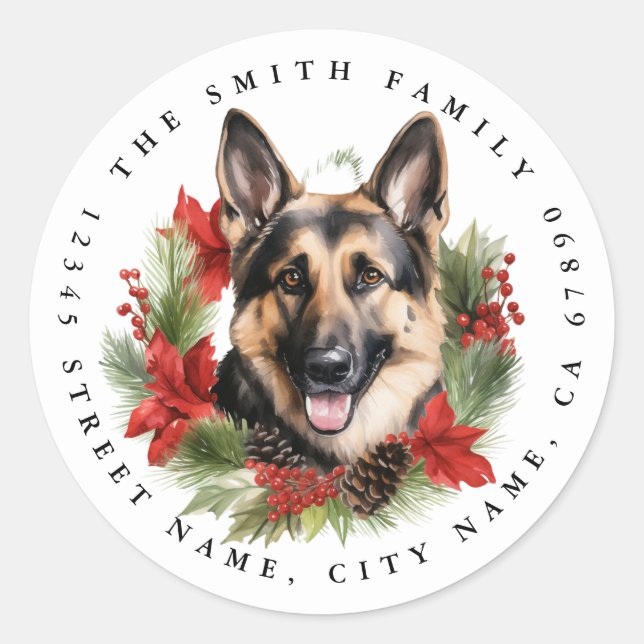 German Shepherd Round Stickers (Front)