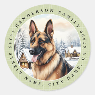 German Shepherd Round Stickers