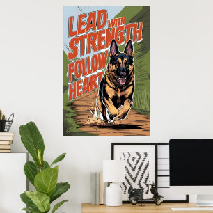German Shepherd Runs With Strength Poster
