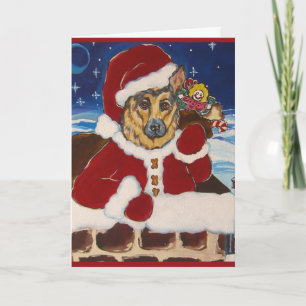 German Shepherd Santa Card