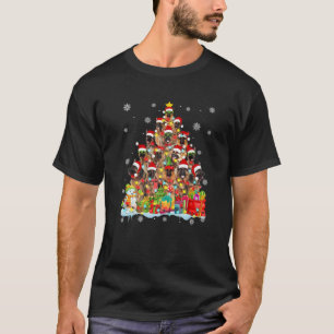 German Shepherd Santa Christmas Tree Lights Pajama T-Shirt