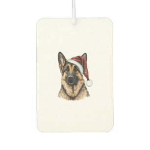 German Shepherd Santa Claus Dog Christmas  Air Freshener