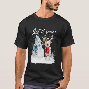German Shepherd Santa Dog Christmas Snowman Xmas P T-Shirt