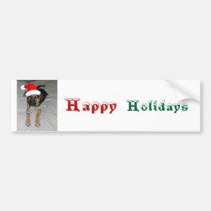 German Shepherd Santa Hat Bumper Sticker