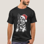 German Shepherd Santa Hat Christmas Dog Holiday Hu T-Shirt<br><div class="desc">German Shepherd Santa Hat Christmas Dog Holiday Humor</div>