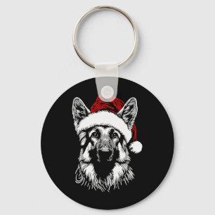 German Shepherd Santa Hat Christmas Xmas Pajama Wo Keychain