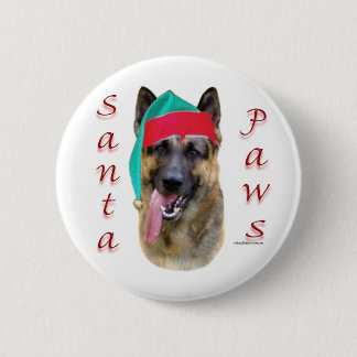 German Shepherd Santa Paws 2 Inch Round Button