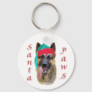 German Shepherd Santa Paws Keychain