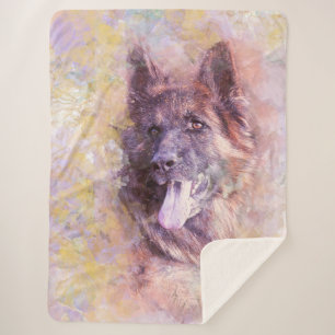German Shepherd Sherpa Blanket