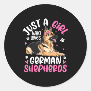 German Shepherd Shirt For Girls Women German Sheph Classic Round Sticker
