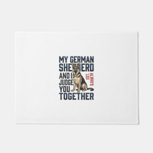 German Shepherd Shirt Funny Dog Lover Vintage Engr Doormat