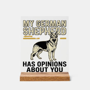German Shepherd Shirt Funny Vintage Engraving Dog Acrylic Sign