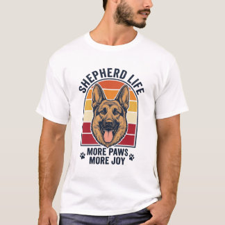 German Shepherd Shirt Retro Engraving Dog Lover Gr
