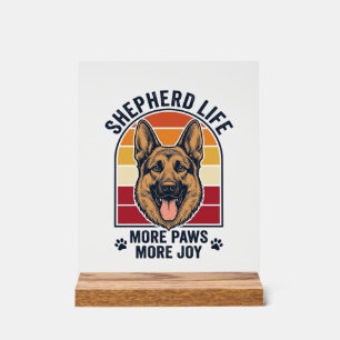 German Shepherd Shirt Retro Engraving Dog Lover Gr Acrylic Sign