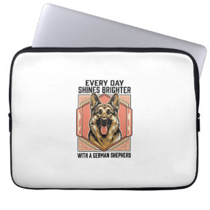 German Shepherd Shirt Vintage Engraving Dog Lover Laptop Sleeve