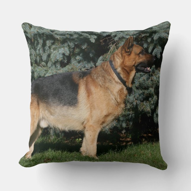 German Shepherd Show Stand Throw Pillow (Front)