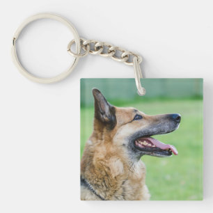 German Shepherd Side Portrait Keychain