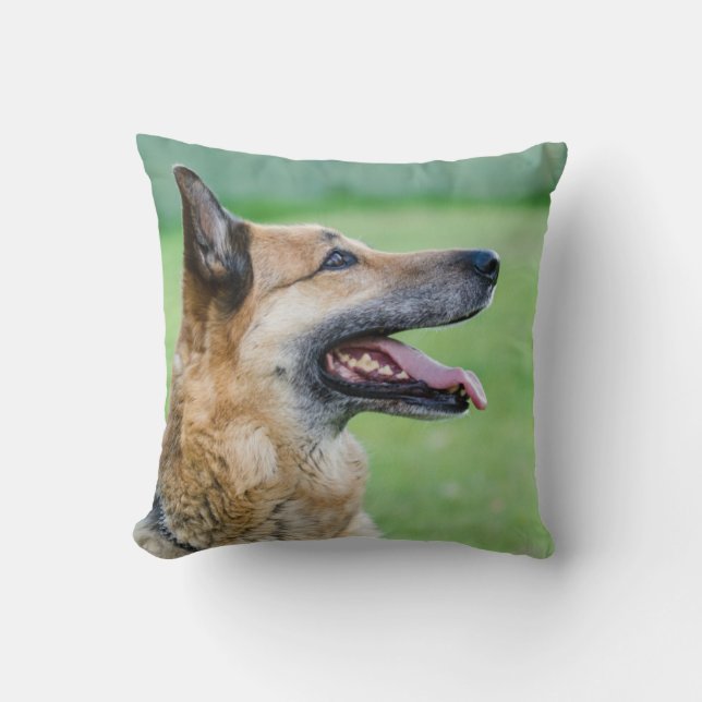 German Shepherd Side Portrait Throw Pillow (Front)