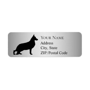 German Shepherd Silhouette Adresse de retour