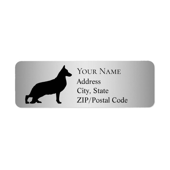 German Shepherd Silhouette Adresse de retour (Devant)