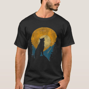 German Shepherd Silhouette Dog Funny Vintage Retro T-Shirt