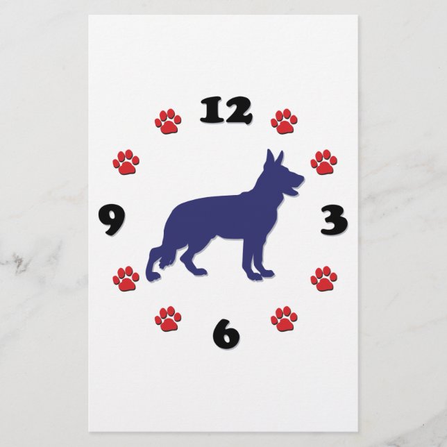 German Shepherd Silhouette Stationery (Front)