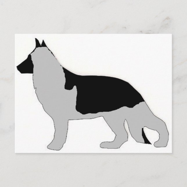 German Shepherd silo black and silver Postcard (Front)