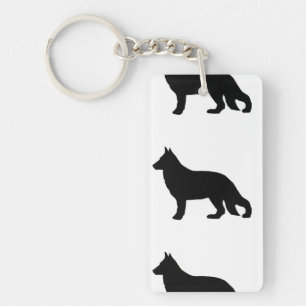 german shepherd silo black keychain