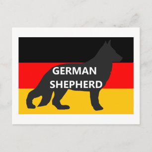 german shepherd silo name on germany-flag.png postcard