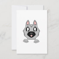 German Shepherd Silver and Black Peeking Cartoon