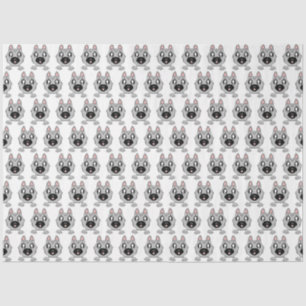 German Shepherd Silver and Black Peeking Cartoon Tissue Paper