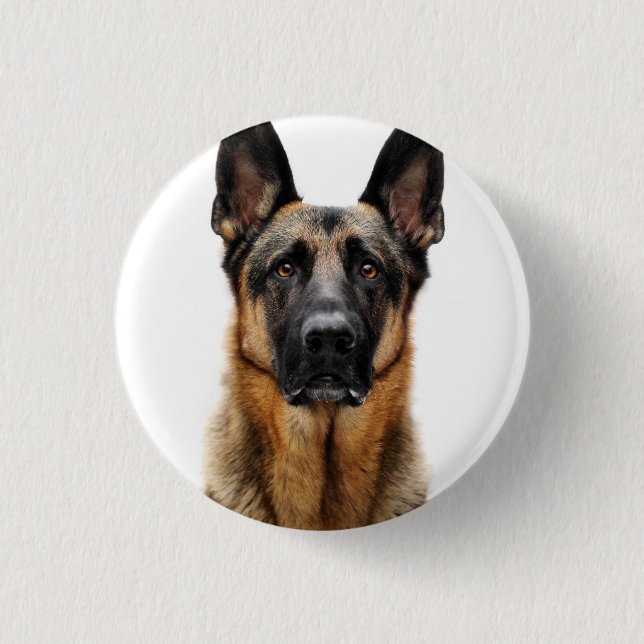 German Shepherd Sitting Up 1 Inch Round Button (Front)