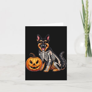 German Shepherd Skeleton Jack O Lantern Funny Dog Card