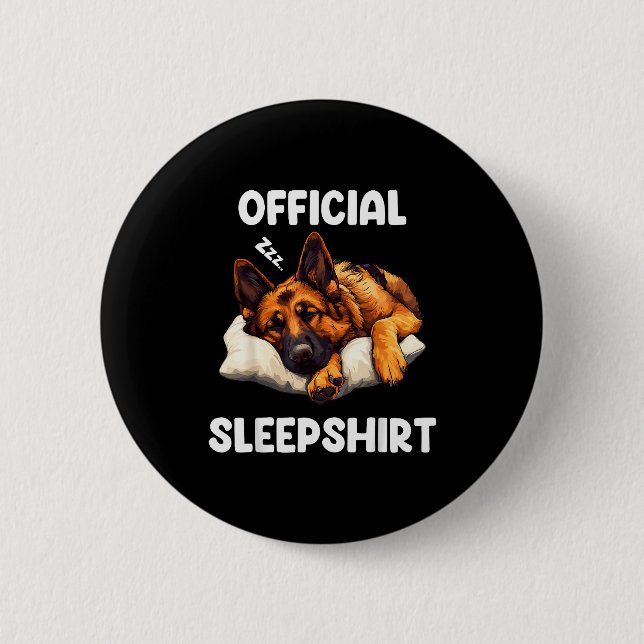 German Shepherd Sleepshirt Dog Lover Pajamas  2 Inch Round Button (Front)