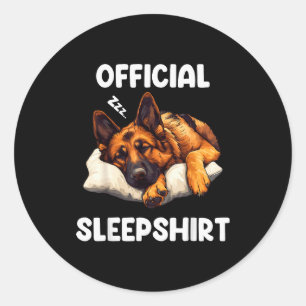 German Shepherd Sleepshirt Dog Lover Pajamas  Classic Round Sticker