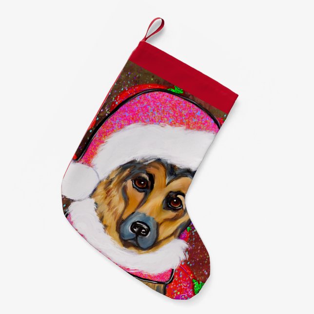 German Shepherd        Small Christmas Stocking (Front (Hanging))