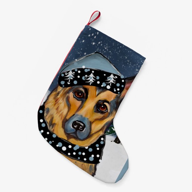 German Shepherd        Small Christmas Stocking (Front (Hanging))