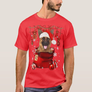 German Shepherd Snow Ball Dog in Pocket Bag Winte T-Shirt