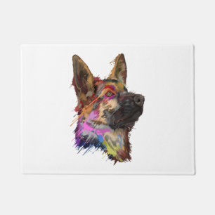 German Shepherd Splash Art Doormat