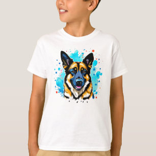German Shepherd Splash Kids T-Shirt