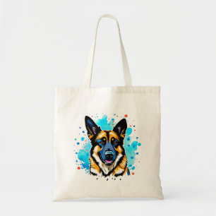 German Shepherd Splash Tote Bag