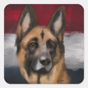 German Shepherd Square Sticker