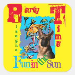 German Shepherd Square Sticker