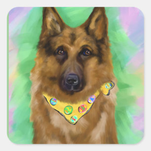 GERMAN SHEPHERD     SQUARE STICKER