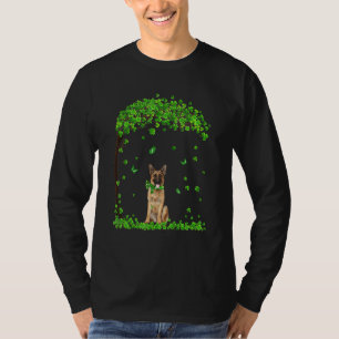 German Shepherd St Patricks Day Irish Shamrock Dog T-Shirt