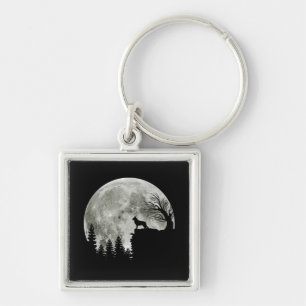 German Shepherd Standing On Mountain Halloween Keychain