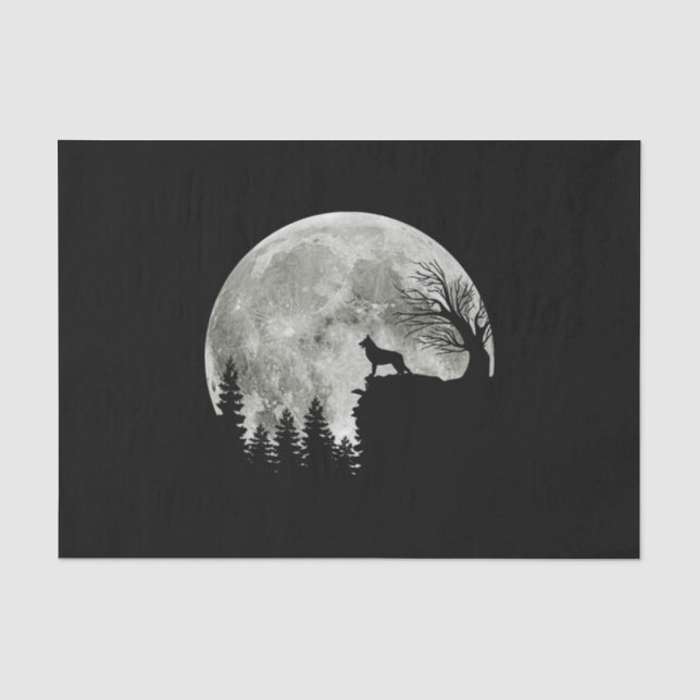  German Shepherd Standing On Mountain Halloween Tissue Paper (Front)