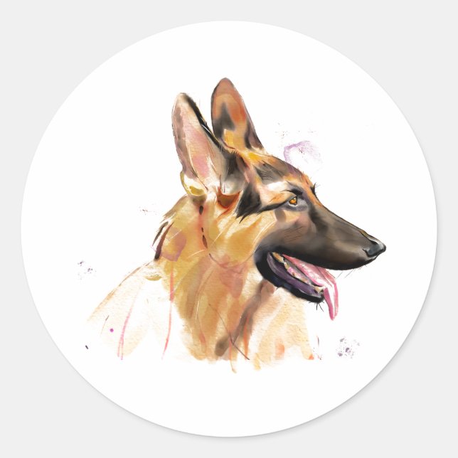 German Shepherd Sticker Art (Front)